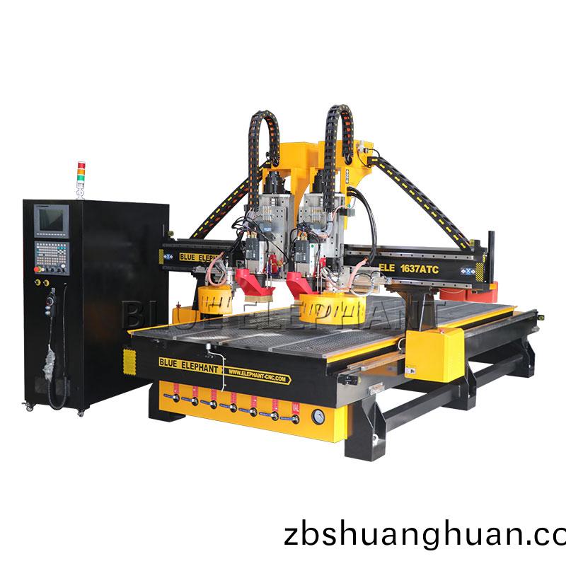 獨立雙頭(tou)圓盤自動換刀鵰刻機